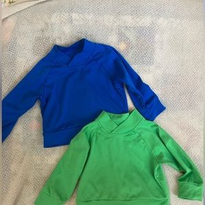 Patagonia infant sun shirts/rash guards (lot of two). Blue and green.